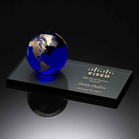 World of Thanks Award Blue & Gold