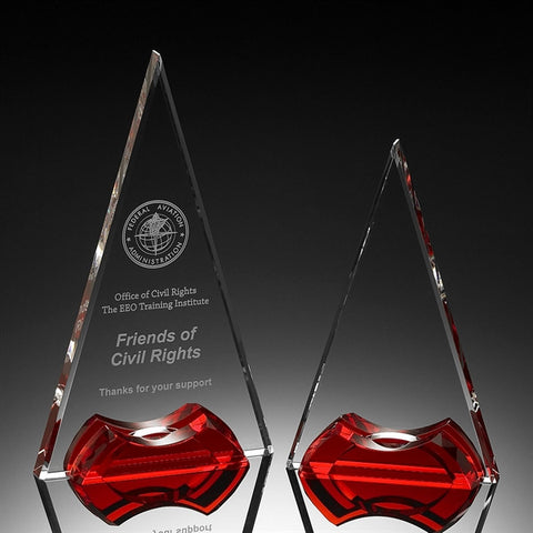 Red Apex Tower Crystal Award