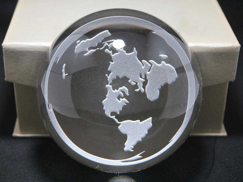 Biblical Flat Earth Crystal Dome Paperweight