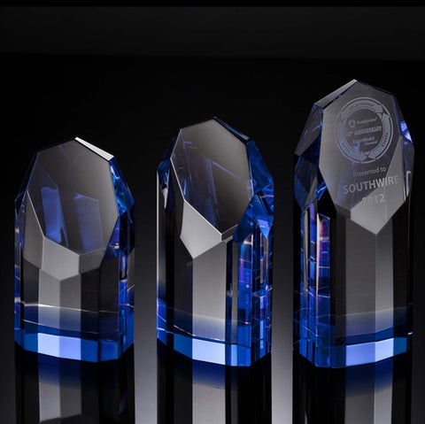 Sapphire Octagon Crystal Tower