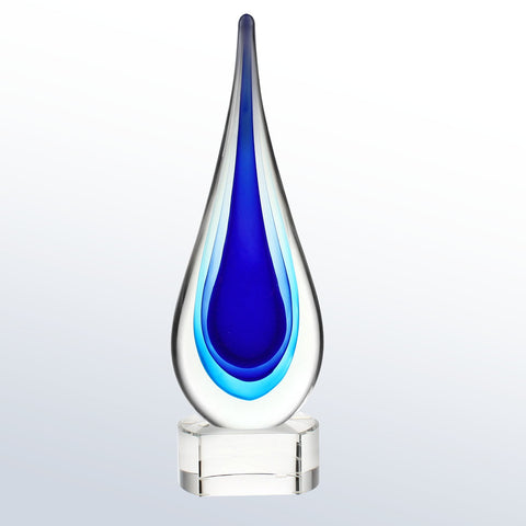 Blue Teardrop Art Glass Award