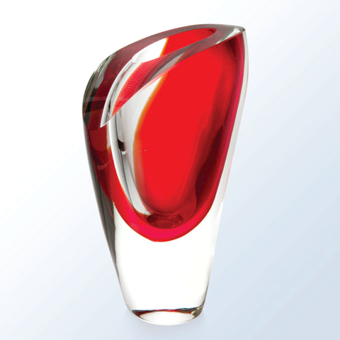 Red Lush Crystal Vase