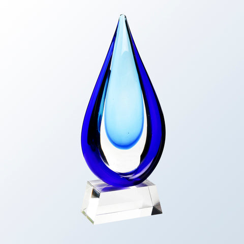 Aquatic Art Glass Award with Clear Base