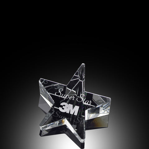 Crystal Slanted Star Paperweight