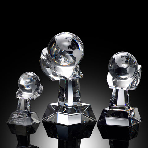 Crystal Globe on Hand Award