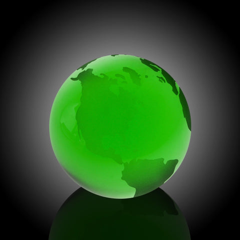 Green Globe with Flat Bottom